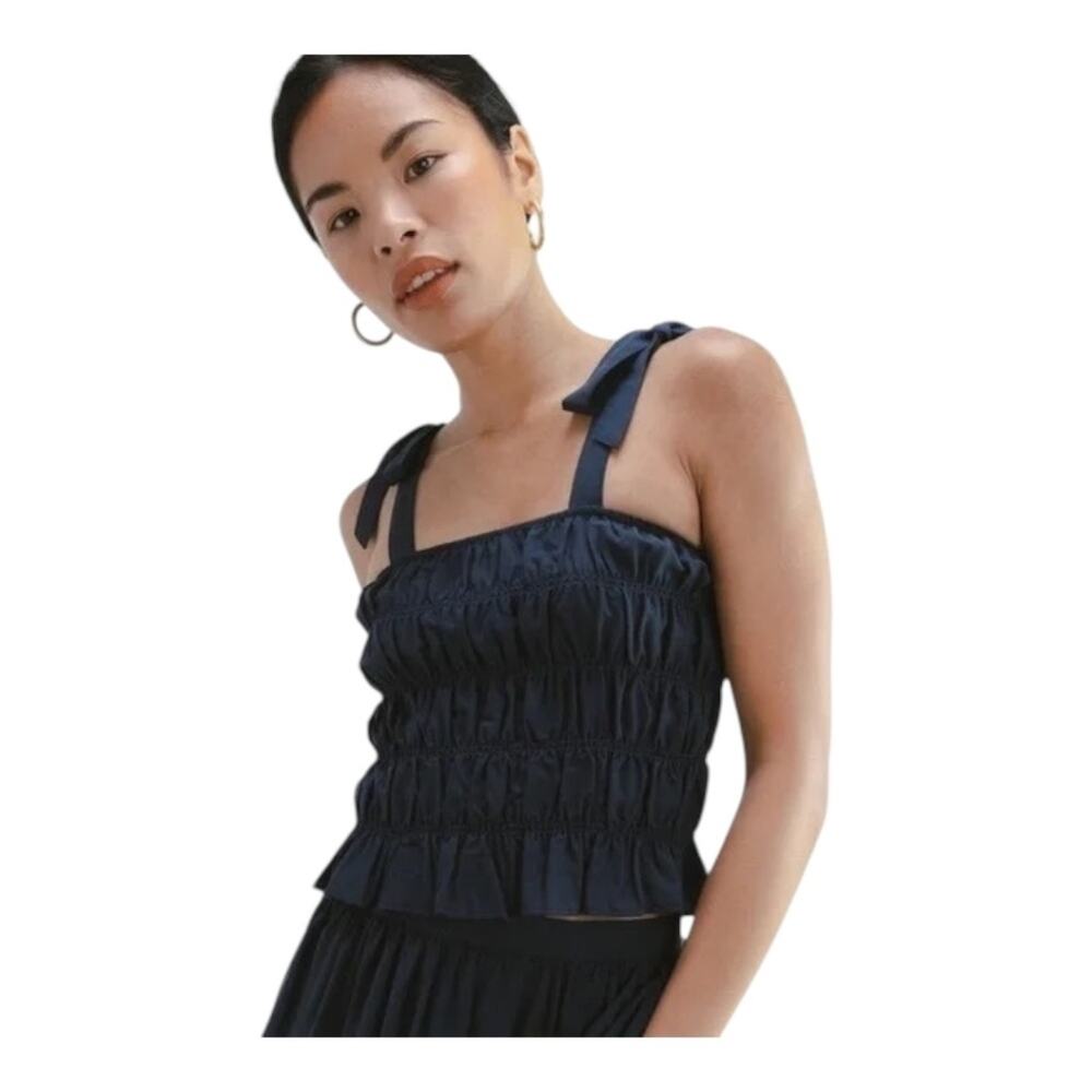 Darling, Bloom Strappy Tie Shoulder Top Navy s NWT